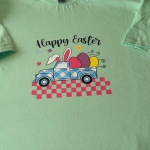 Gildan Mint Green Short Sleeve Tee with Easter Truck Graphic